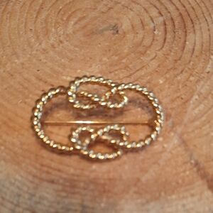 Twisted Gold-Tone Brooch